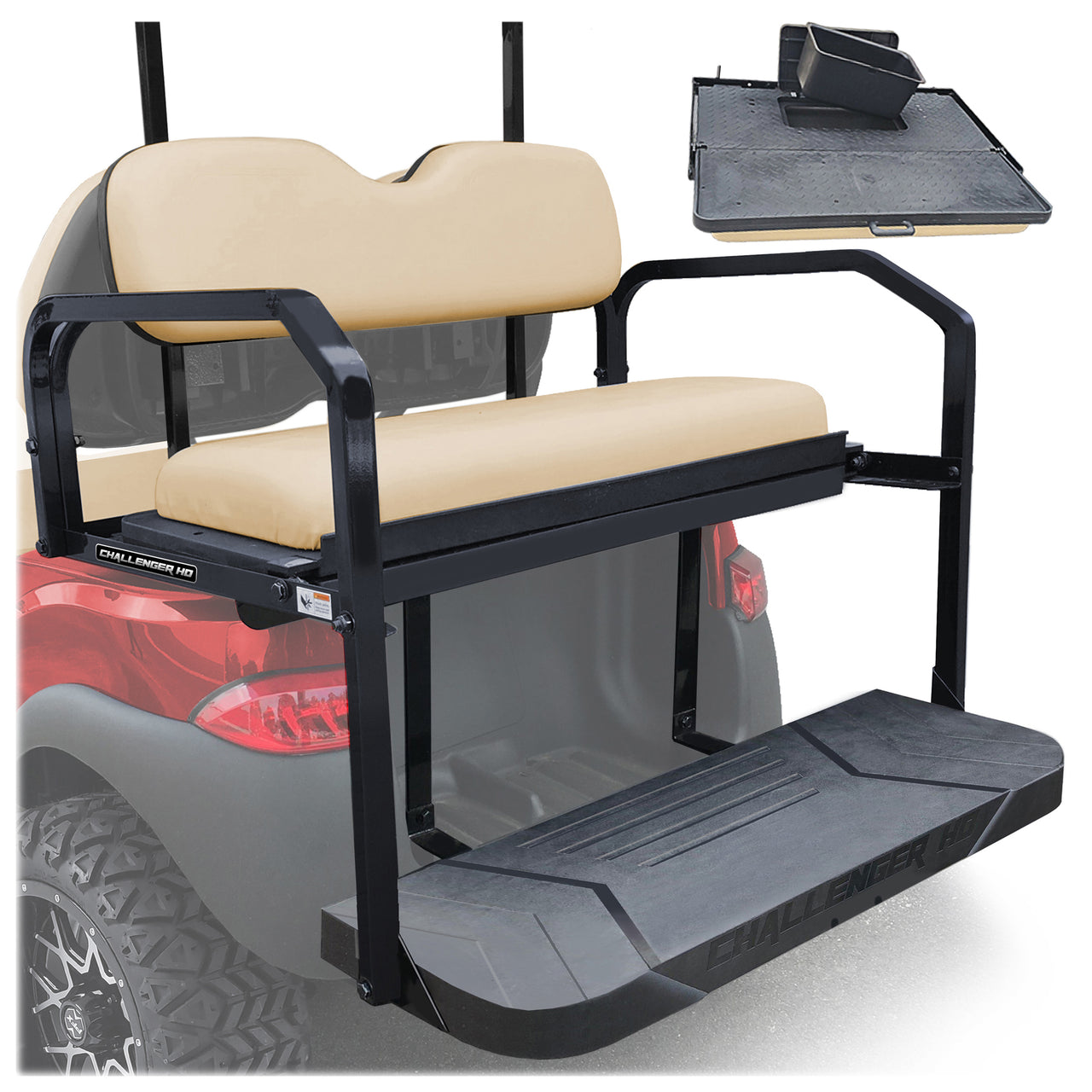 ProFormX Challenger HD Rear Seat - Fits Club Car Precedent-Onward-Tempo (Buff Cushions)