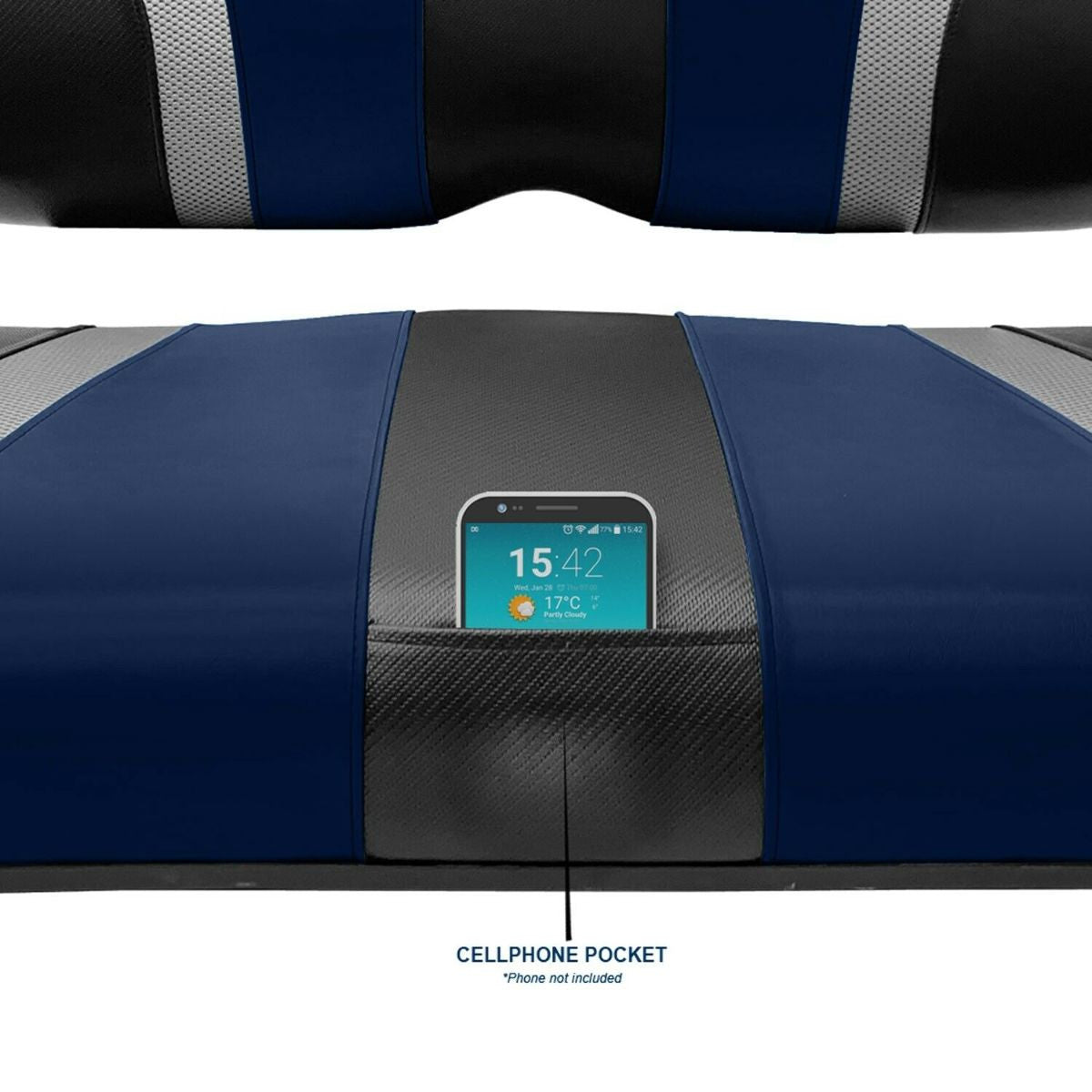 SlipStream Front Seat Cover Set Navy Blue/Liquid Silver - Fits Precedent/Onward/Tempo (2004-up)