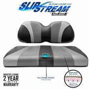 SlipStream Front Seat Cover Set Jet/Gray/Liquid Silver - Padding and Warranty Info
