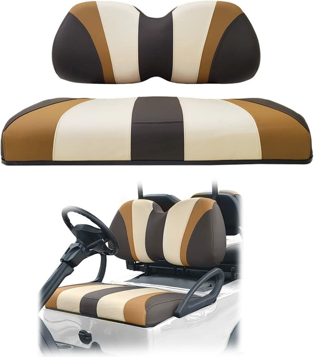 SlipStream Front Seat Cover Set Tan/Cream/Espresso - Fits Yamaha Drive & Drive2