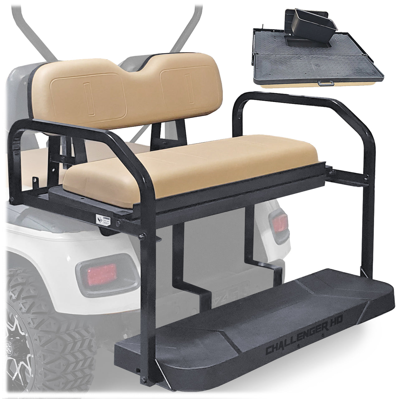 ProFormX Challenger HD Rear Seat - Fits E-Z-GO TXT/Freedom 1994.5-up  (Tan Cushions)