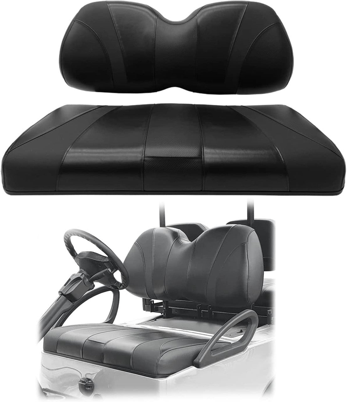 SlipStream Front Seat Cover Set Triple Black - Fits Yamaha G29/Drive & Drive2