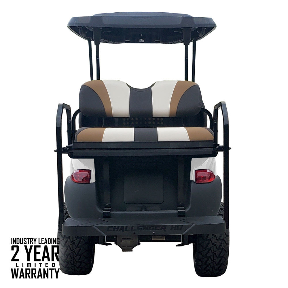 SlipStream Rear Seat Cover Set Tan/Cream/Espresso - 2 Year Limited Warranty