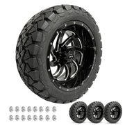 14" PHANTOM Gloss Black Wheels on 22x10x14 Timberwolf A/T Tires (Set of 4)